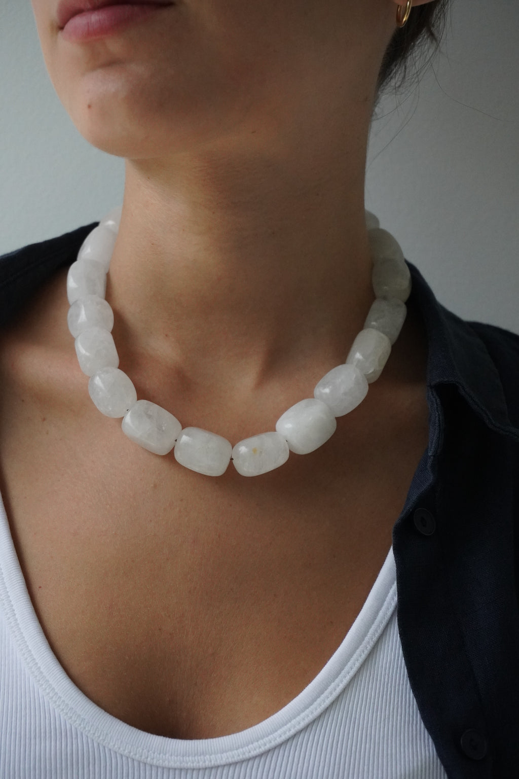 Collar de cuarzo cristal de piedras naturales