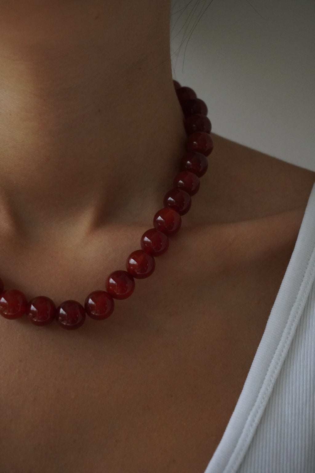 Collar de ágata roja de piedras naturales